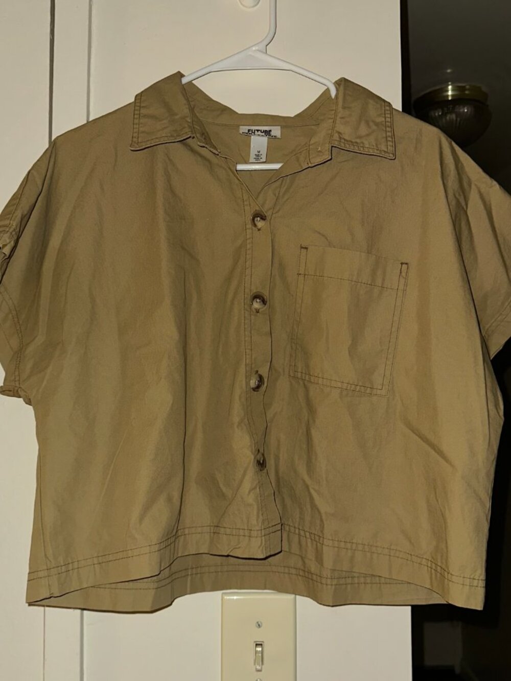 Cropped Khaki Shirt